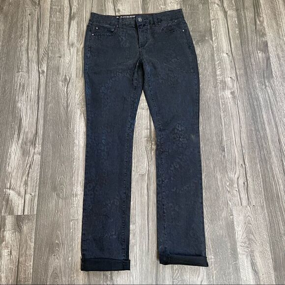 DKNY Jeans Soho Skinny Gray Leopard Cheetah Animal Print Jeans - Picture 3 of 12